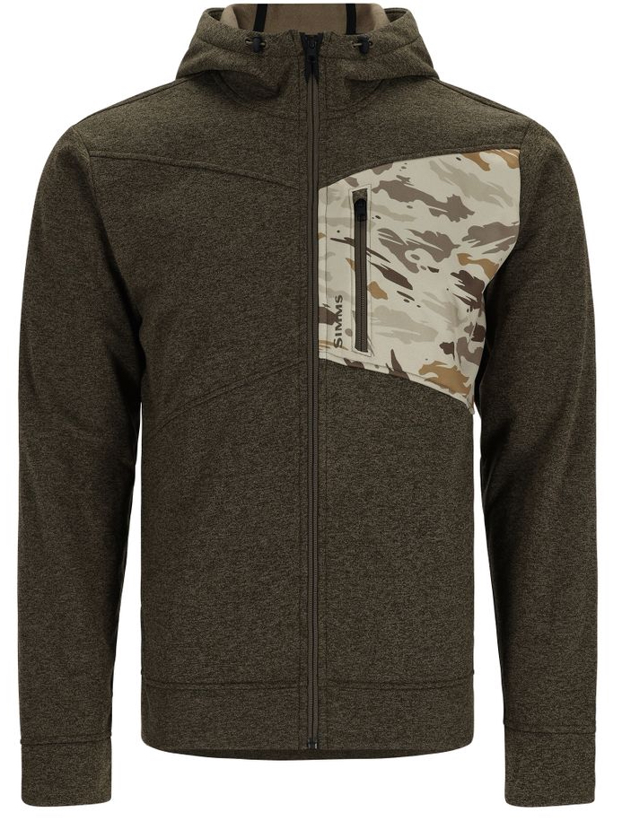 Simms CX Hoody Full Zip sweat à capuche dark stone/ghost camo stone