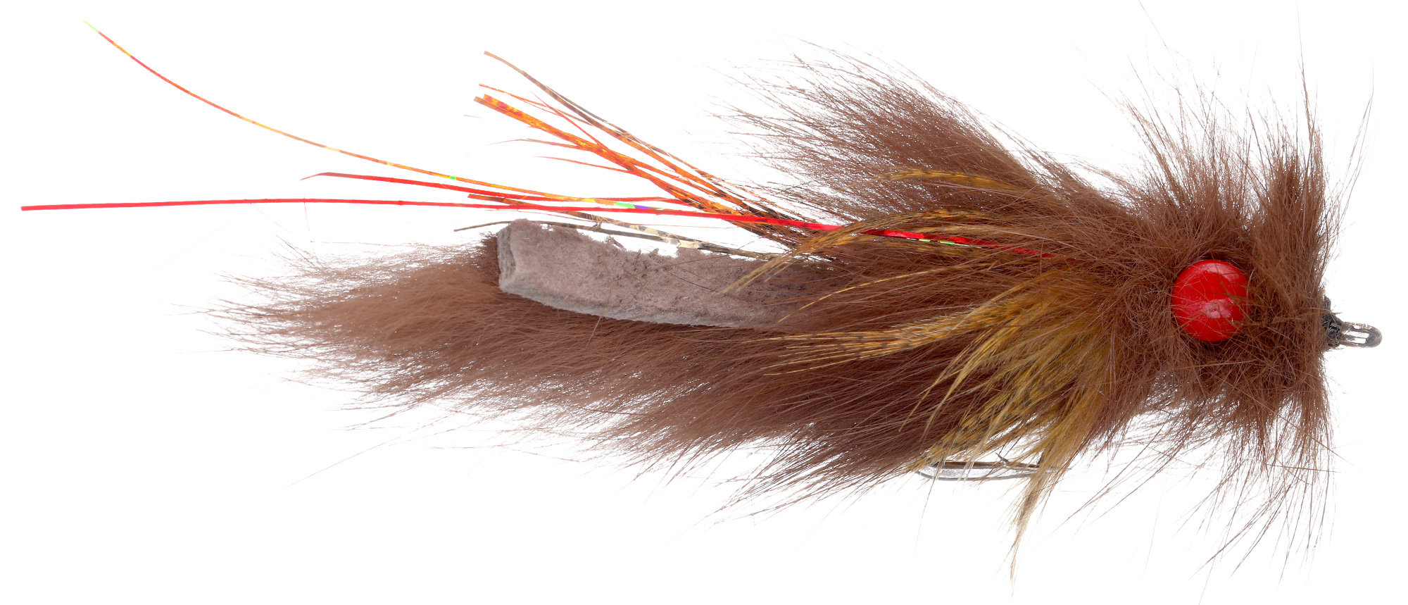 Fulling Mill Streamer Schultzy's Red Eye Leech Brown #4