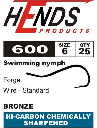 Hends 600 Swimming Nymphes hameçon