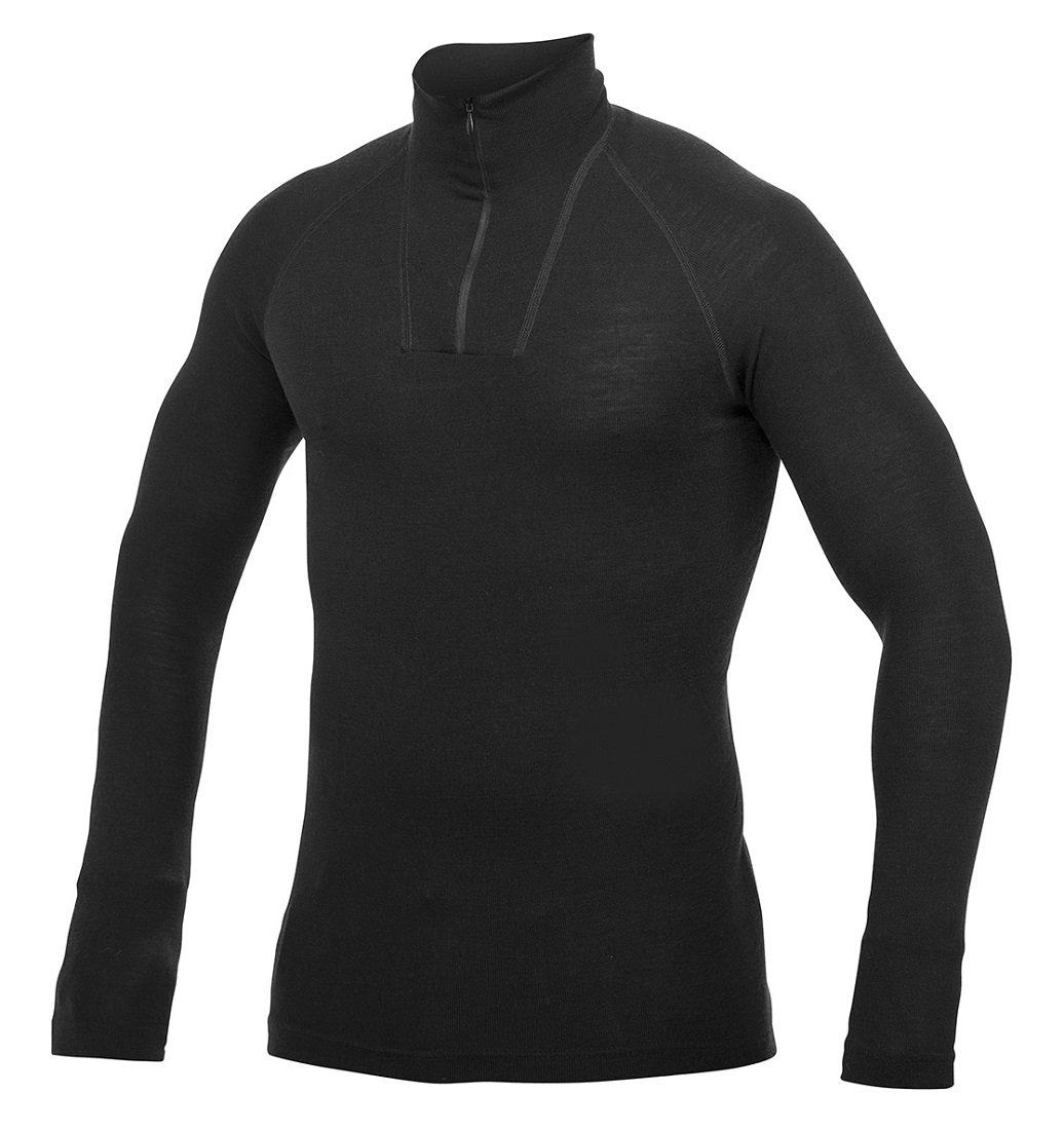 Woolpower Zip Turtleneck LITE shirt à manches longues black