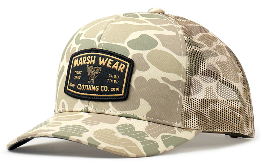 Marsh Wear Tight Lines Trucker Cap Kaki Mallard Camo