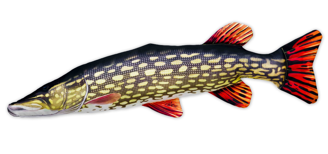 Coussin poisson Doudou brochet 110cm