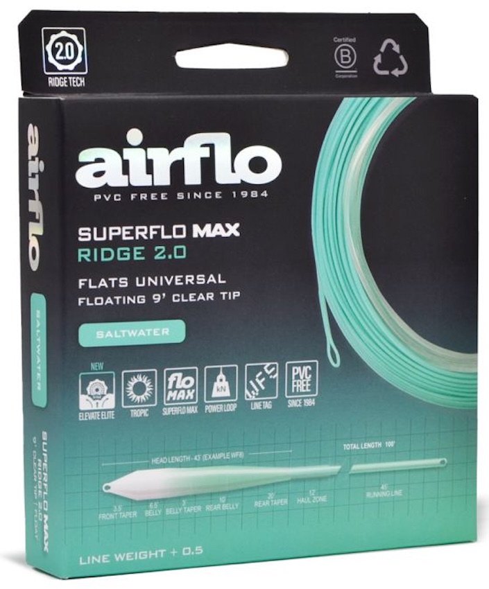 Airflo Superflo Max Ridge 2.0 Flats Universal 9ft Clear Tip ligne à mouche flottante