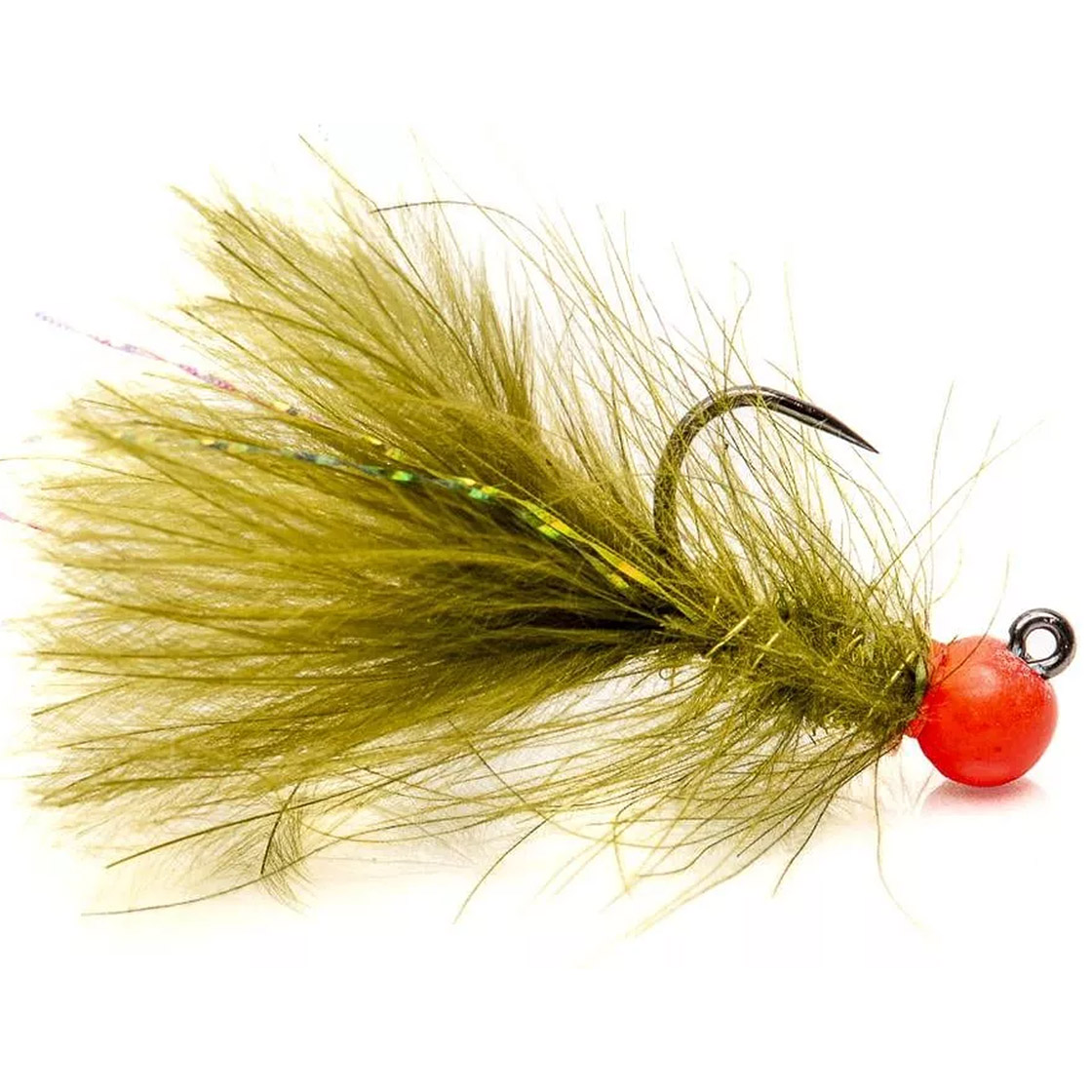 Superflies Tungsten Nymphes CDC Jig Leech Olive Hot Head