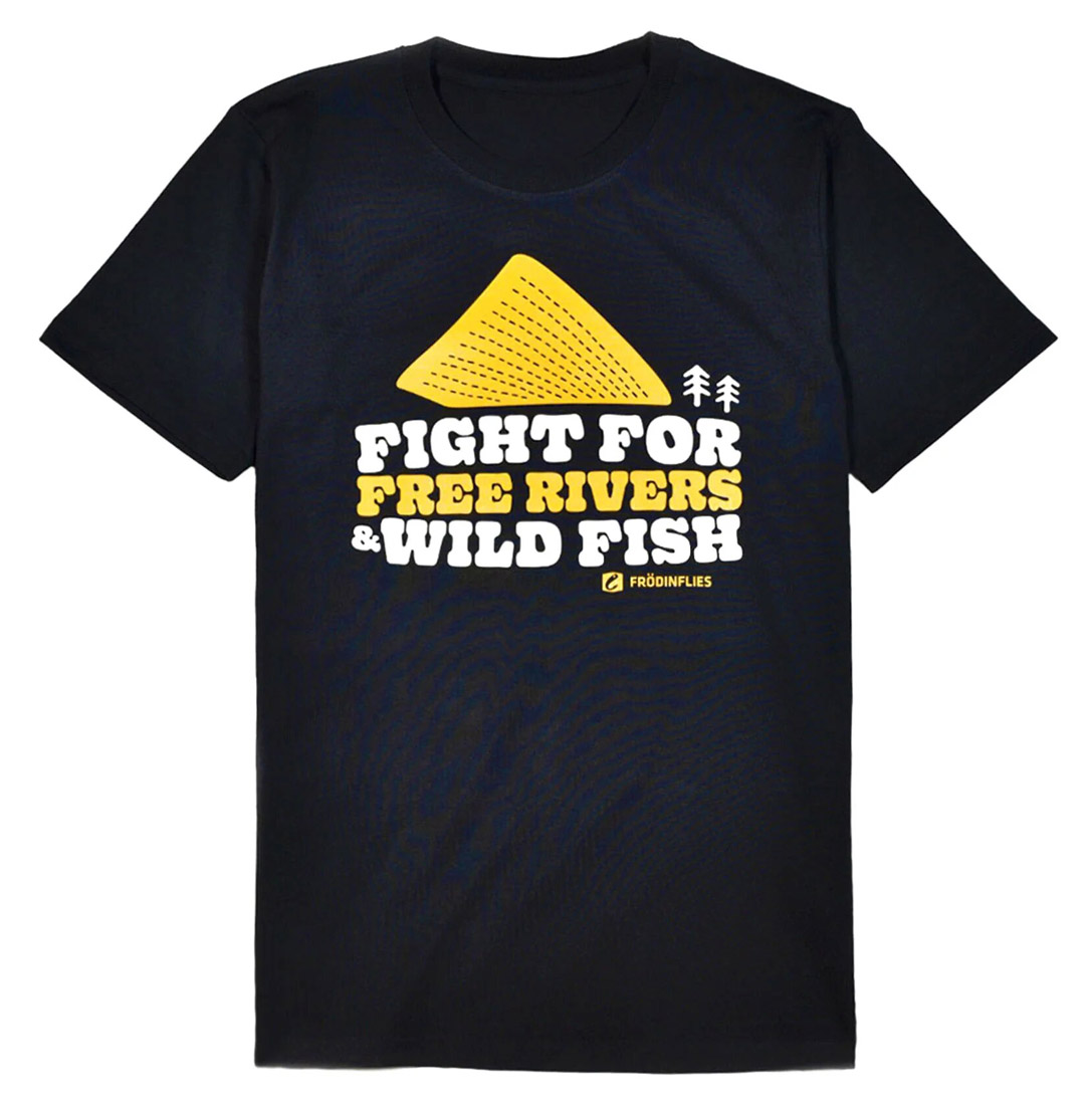 Frödin Free Rivers & Wild Fish Heavyweight T-Shirt noir