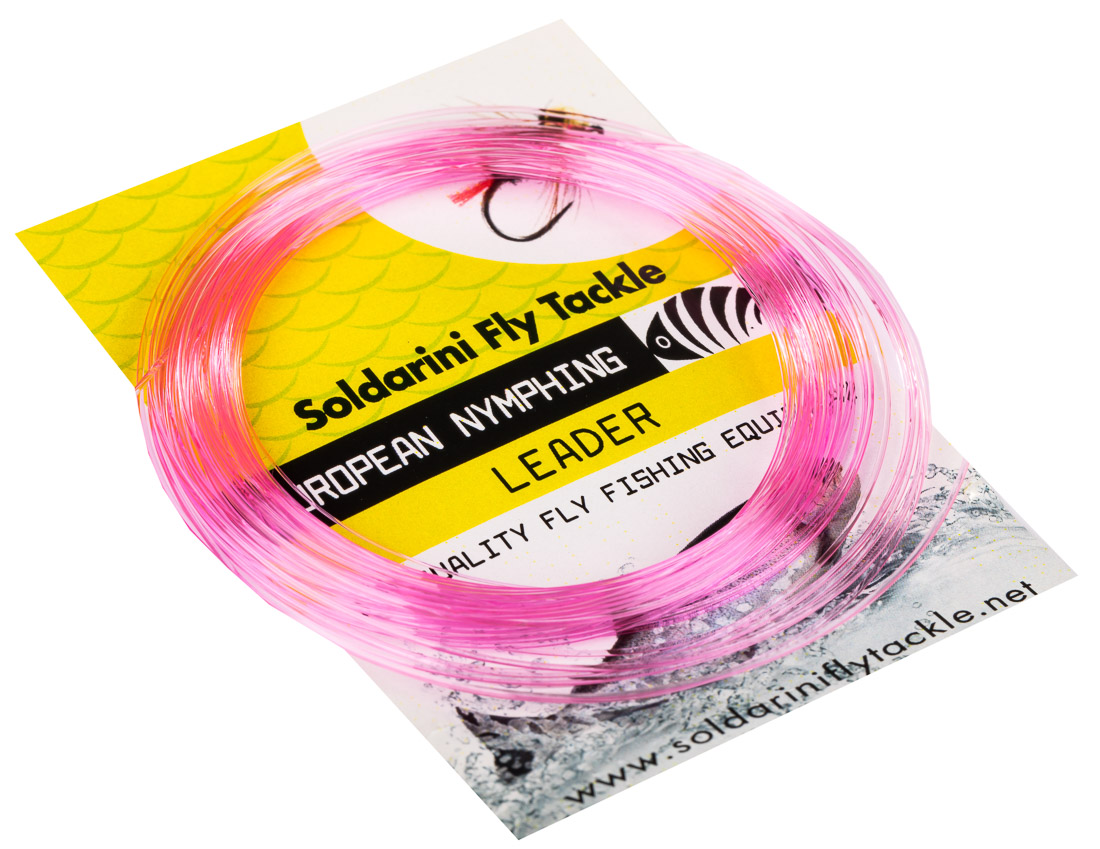 Soldarini Fly Tackle Euro Nymph Tapered Leader bas de ligne nymphes 30 ft pink