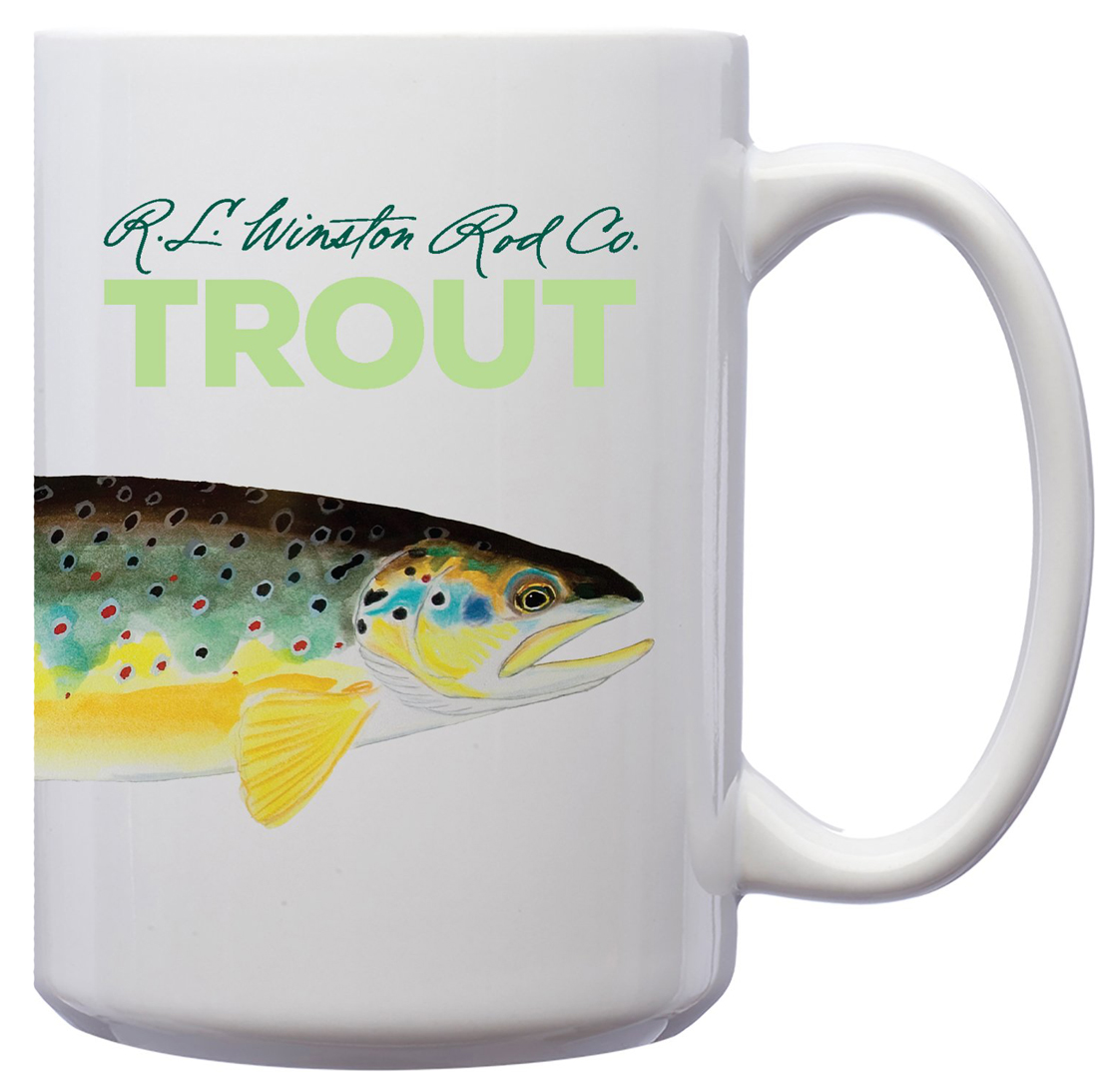 Winston White Mug with Brown Trout Mug à café