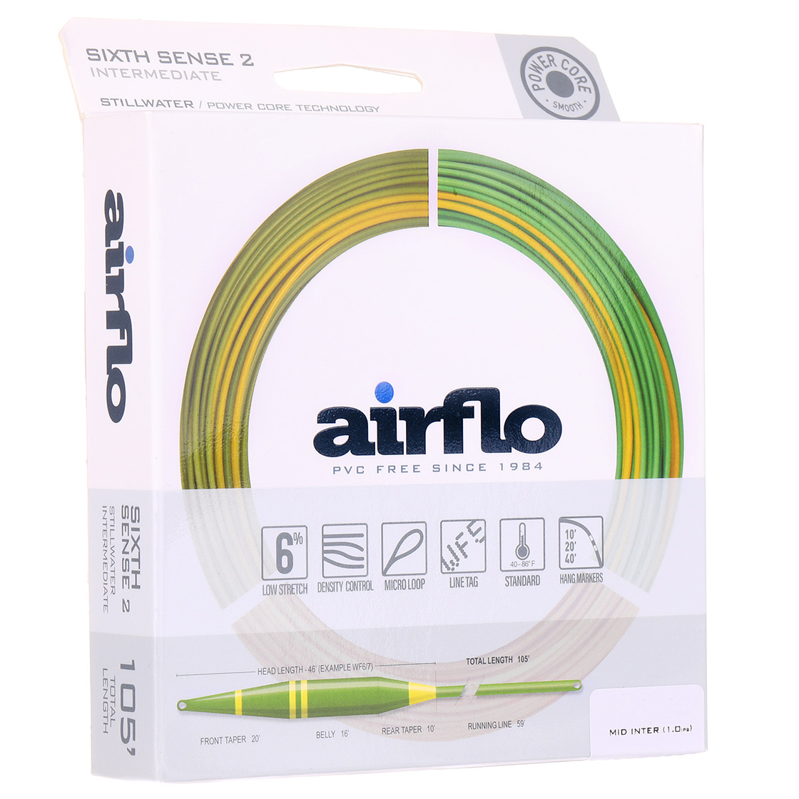 Airflo Sixth Sense 2 - Medium Intermediate Long Belly Distance ligne à mouche Translucent Olive