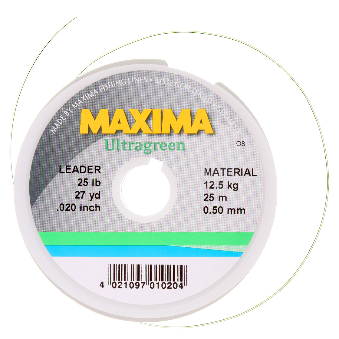 Maxima Mono Tippet 25 m sur bobine Ultragreen