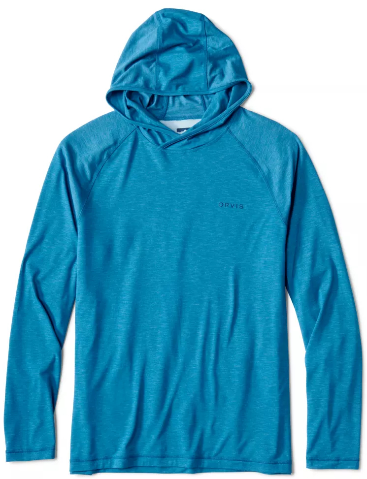 Orvis Dricast Hoodie Sunshirt UPF 50+ chemise de protection solaire pazific blue