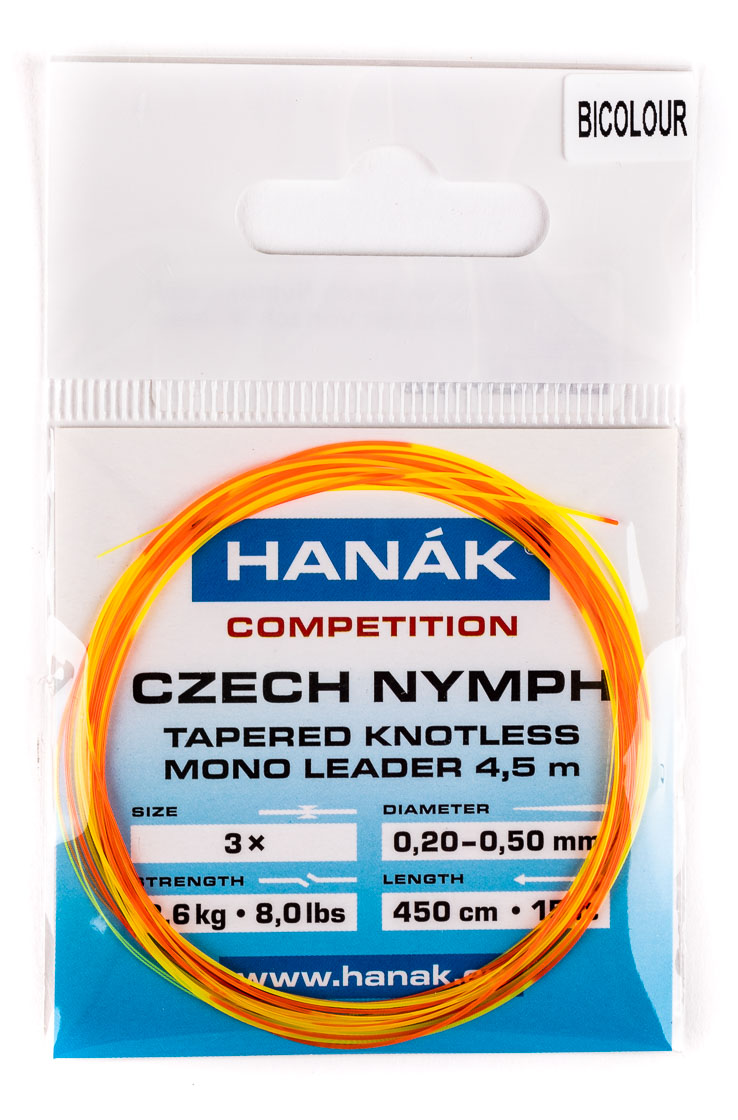 Hanak Czech Nymph Leader Bas de ligne nymphes bicolore 4,50m