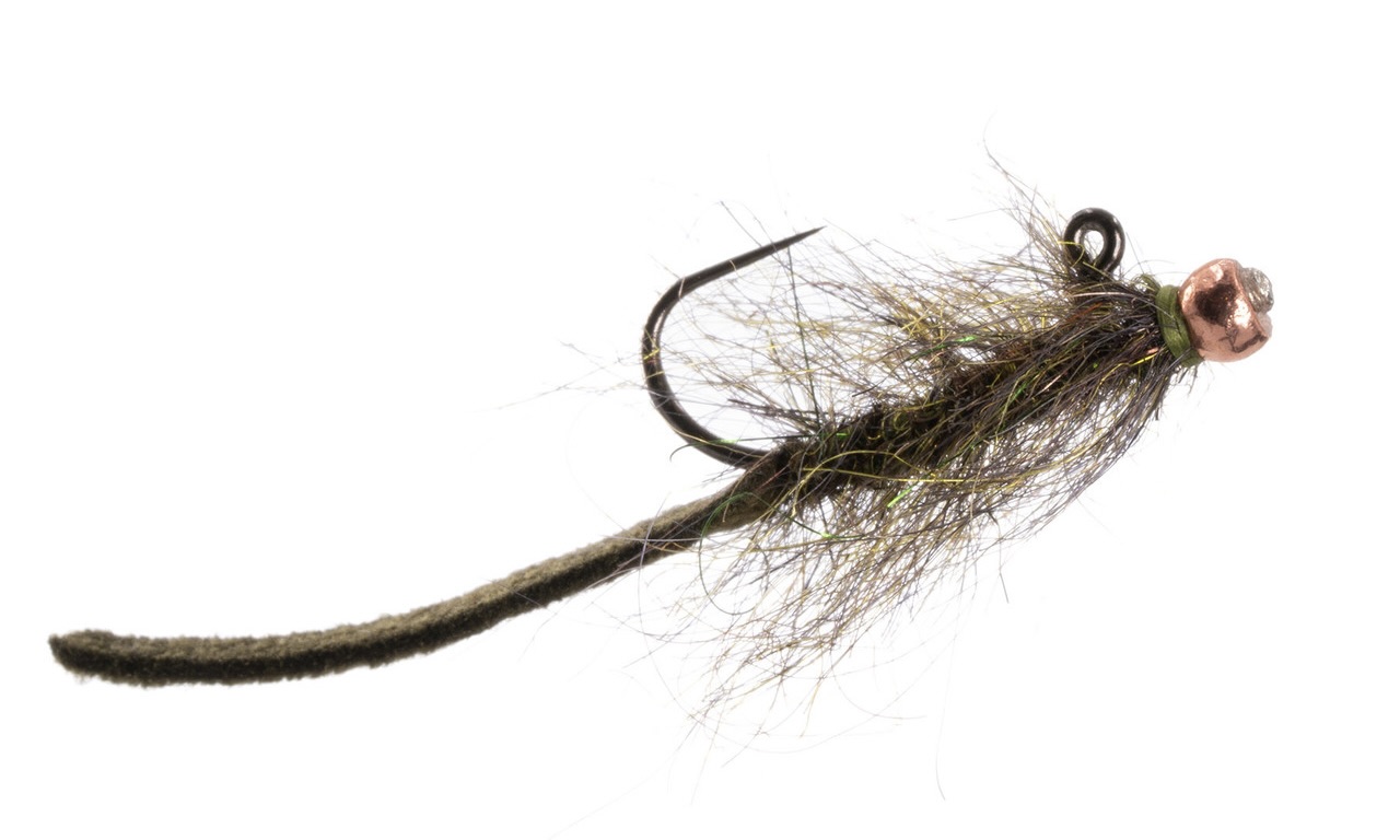 Umpqua streamer équilibré en cuir Leech Nano #12 Peacock