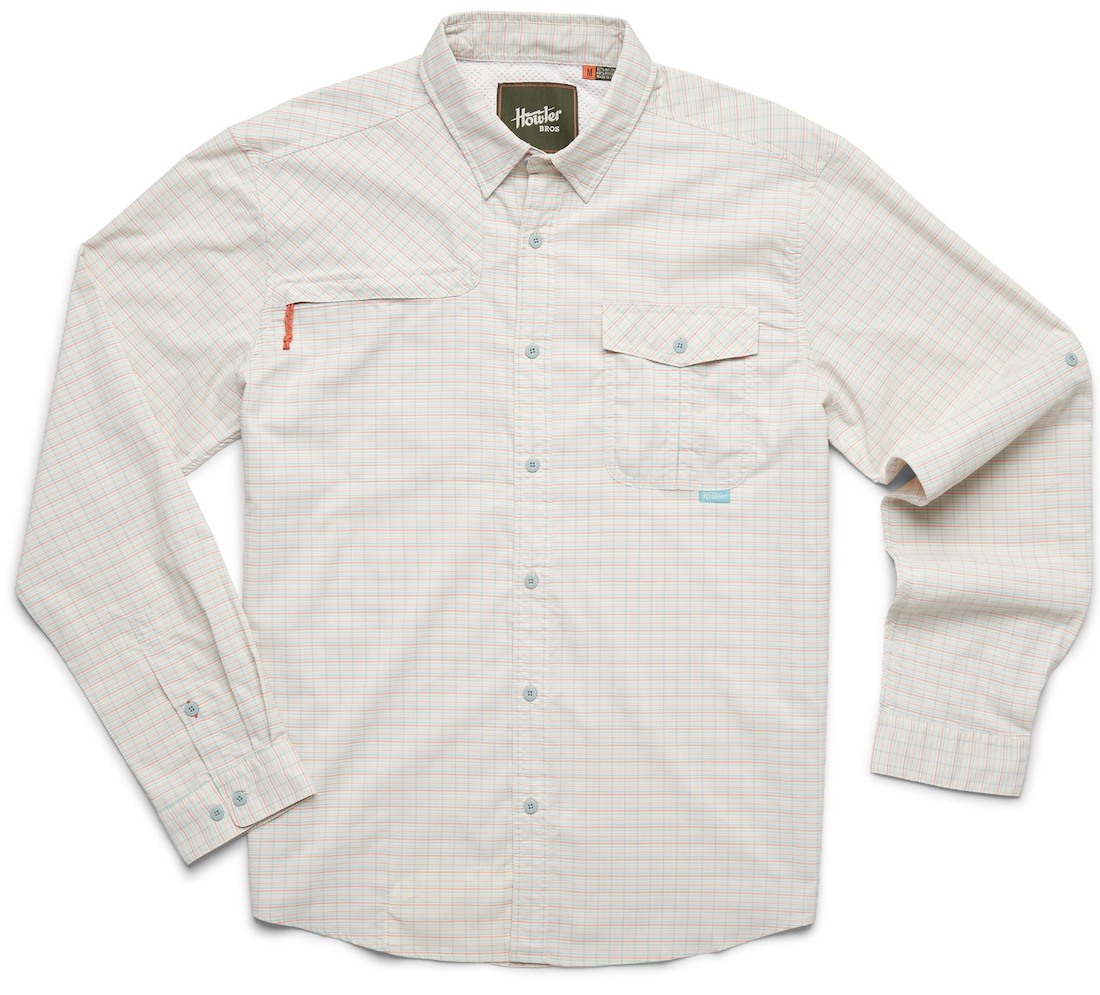 Howler Brothers Matagorda Sunshade Shirt manches longues - composition plaid : off white Protection solaire