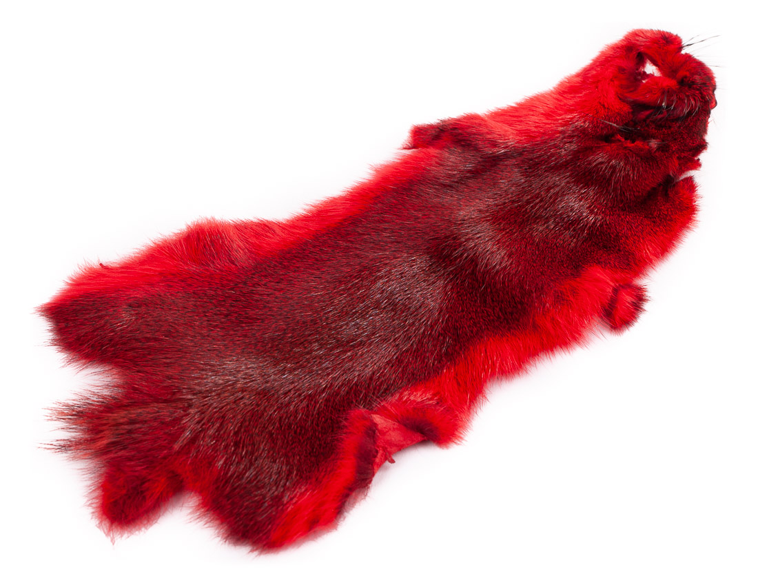 Wapsi Pine Squirrel Skin Leech Red - Écureuil