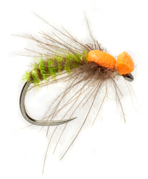Mouche sèche Fulling Mill - Procter's Spent Caddis Green Orange Barbless