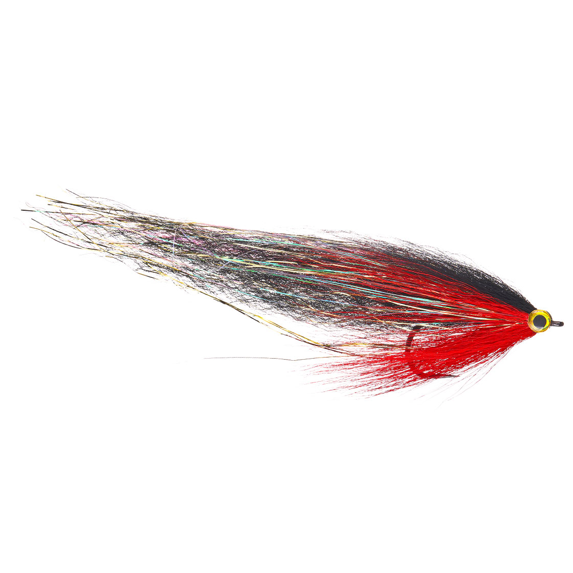 Superflies Streamer à brochet Pike Slinky Deceiver Black & Red