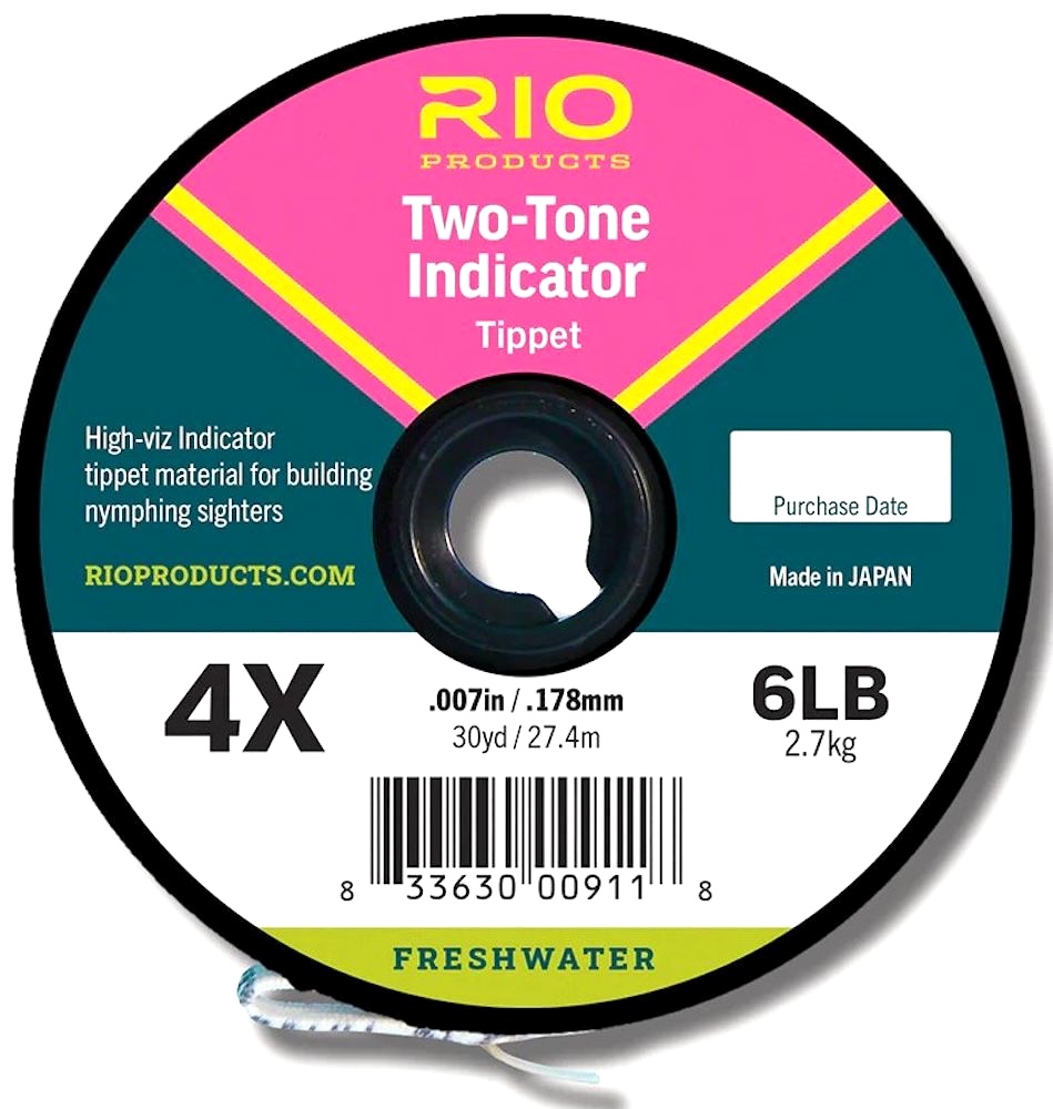 Rio 2-Tone Indicator Tippet Sighter Matériel fluo rose & fluo jaune