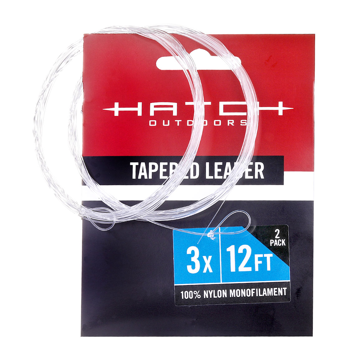 Hatch Professional Monofilament Nylon Tapered Leader Bas de ligne 12 ft 2er Pack