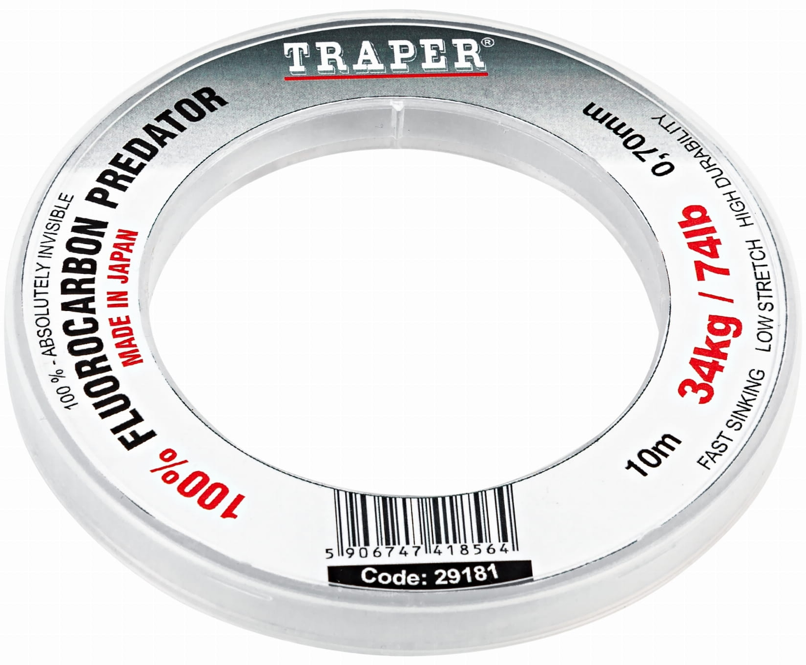 Traper 100% Fluorocarbone Predator bobine de 10m