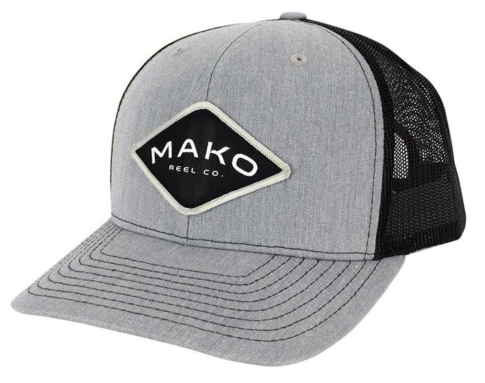 Mako Reel Co. Trucker Hat Cap Casquette heather grey & black