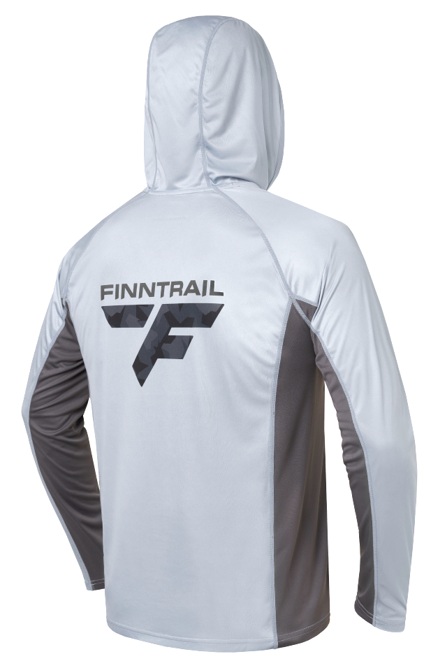 Finntrail Sunhoody Wave Big Logo grey Protection solaire UPF 50