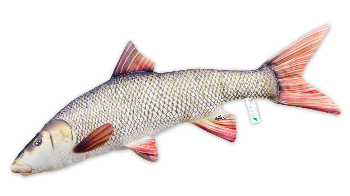 Coussin poisson doudou barbeau 80cm