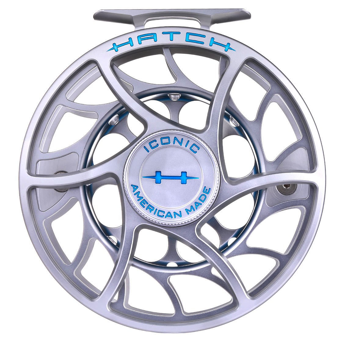 Hatch Iconic Fly Reel Moulinets de mouche Large Arbor clear/blue