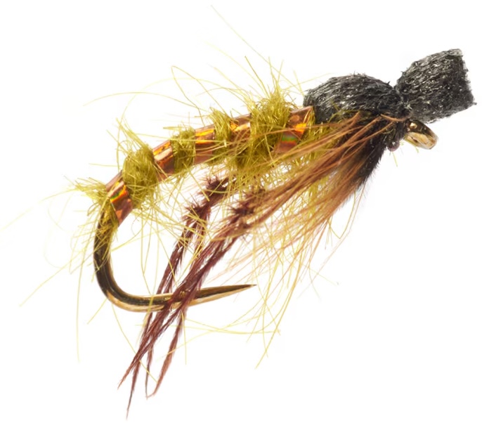 Fulling Mill Tactical Stillwater Dryflies Jenkin's Popper Hopper Olive Barbless Mouche sèche