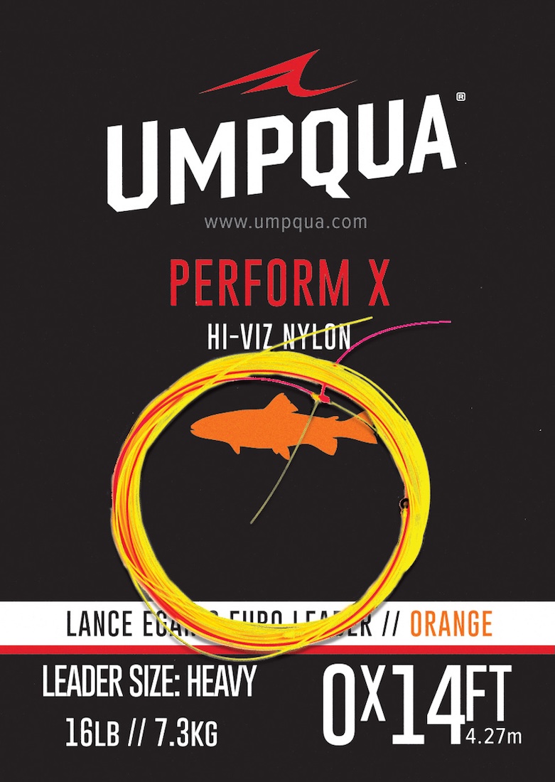 Umpqua Egans Euro Nymph Leader Heavy Hot Orange 14ft 0X bas de ligne