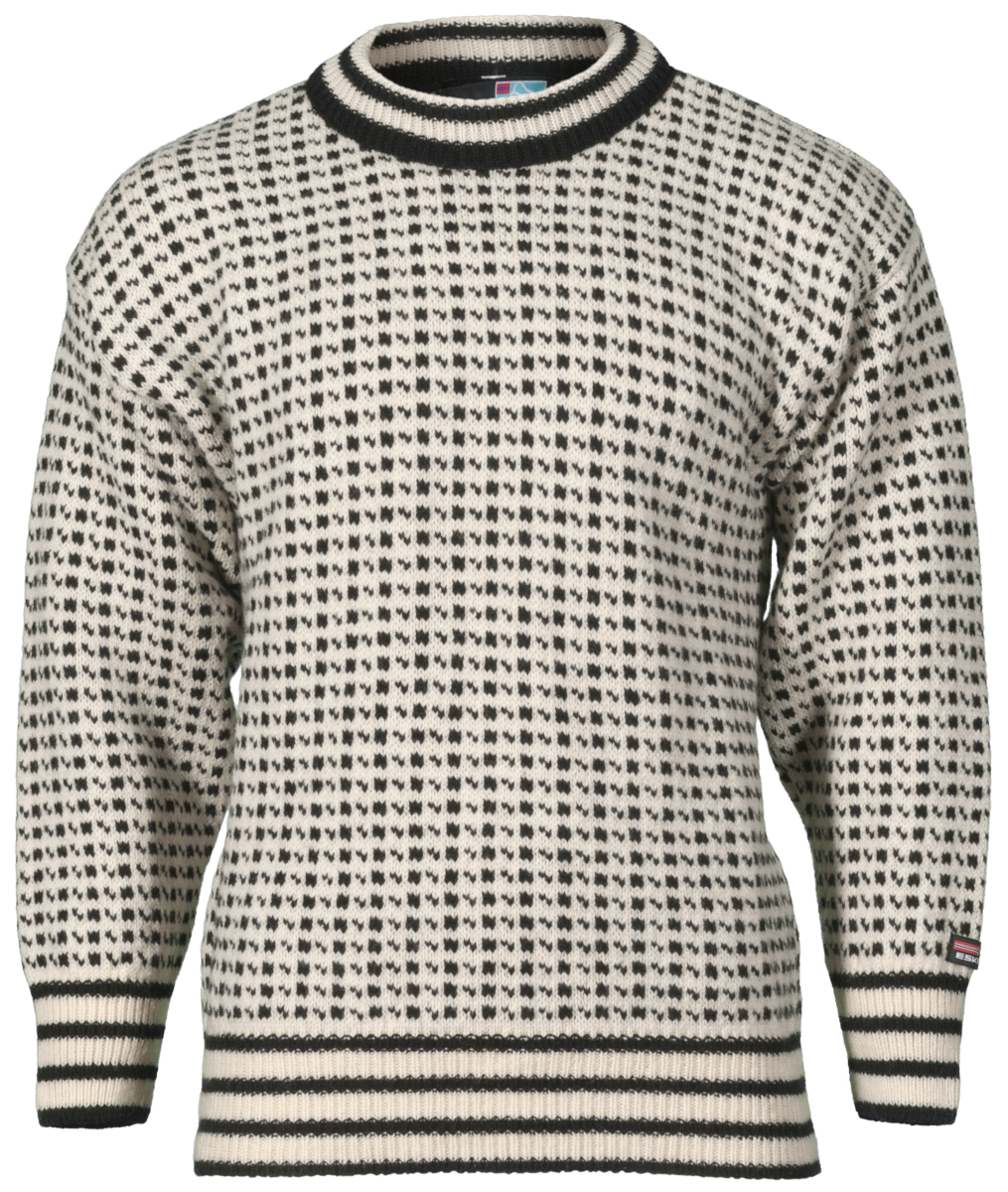 Bratens 100% Norway Islender Sweater pull blanc-noir