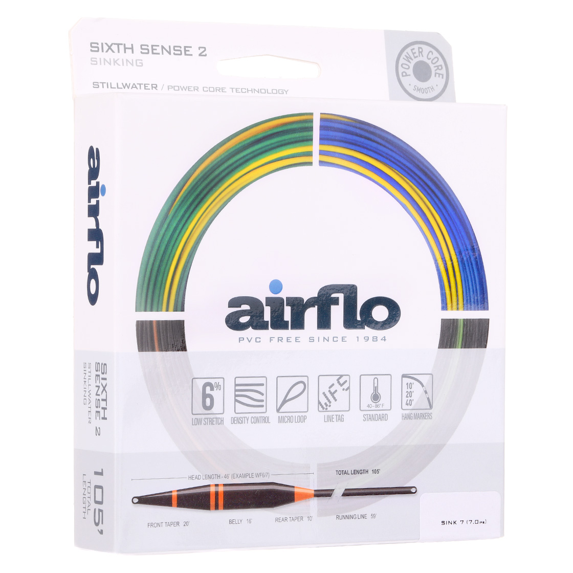 Airflo Sixth Sense 2 - Sink 8 Long Belly Distance ligne à mouche noir