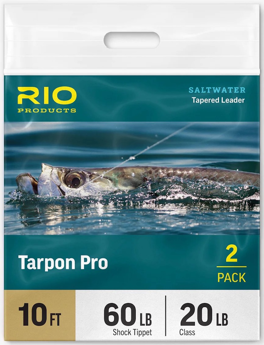 Rio Pro Tarpon Leader 10 ft 30 lbs Class Tippet with Fluoroarbon Shock Tippet 2 pc Pack