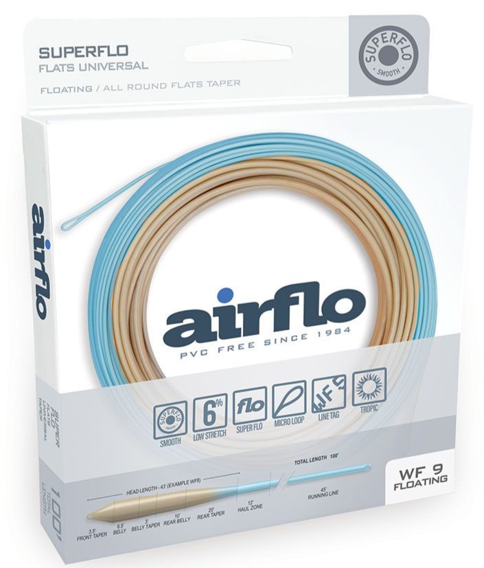 Airflo Superflo Flats Universal Floating Tropical Saltwater ligne à mouche sable/bleuSky
