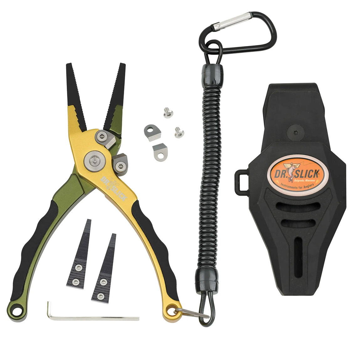 Dr. Slick Microburst Plier 5,75'' Alu Frame Tungsten Carbide Cutters Pince green & gold
