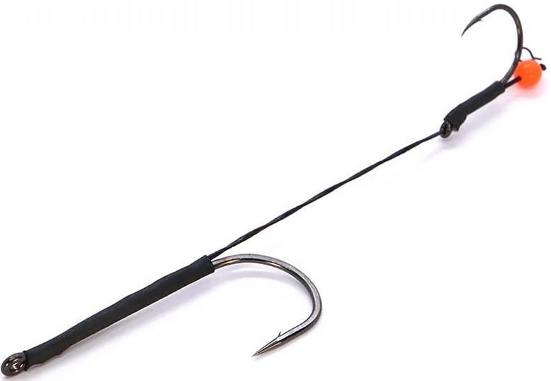 Pike Ready JMC Double Snap Brochet Rig pour mouche en tube avec hameçon tandem et accroche