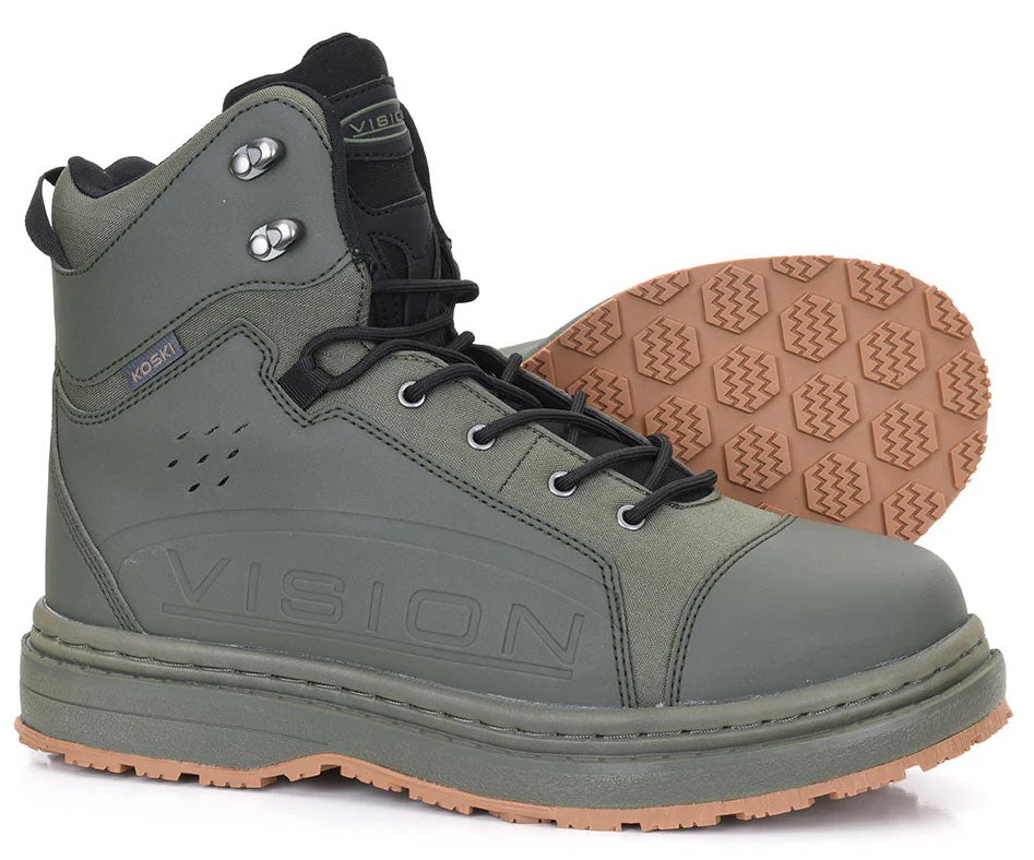 Vision KOSKI GUMMI 2.0 green Chaussures de wading avec semelle en caoutchouc