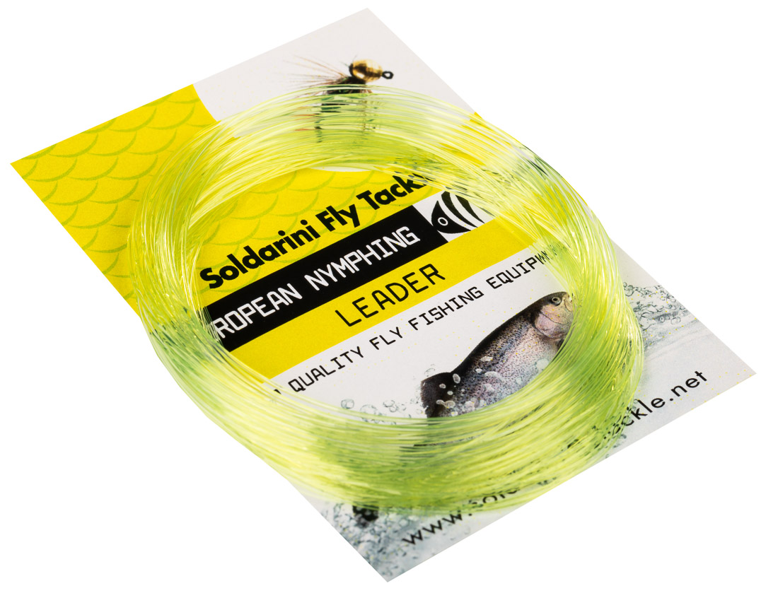 Soldarini Fly Tackle Euro Nymph Tapered Leader Bas de ligne pour nymphes 30 ft fluo yellow