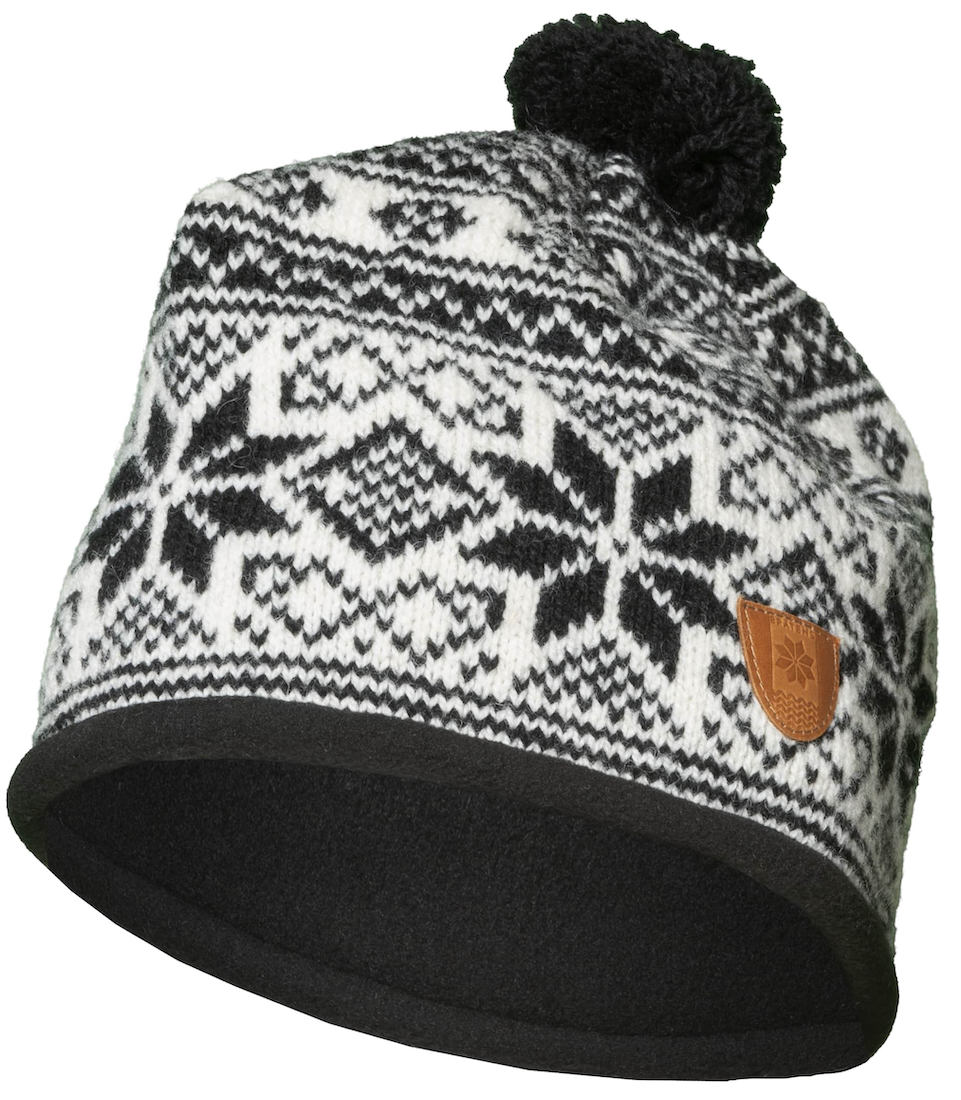 Bratens 100% Norway SNØSTJERNE bonnet extra warm white & black