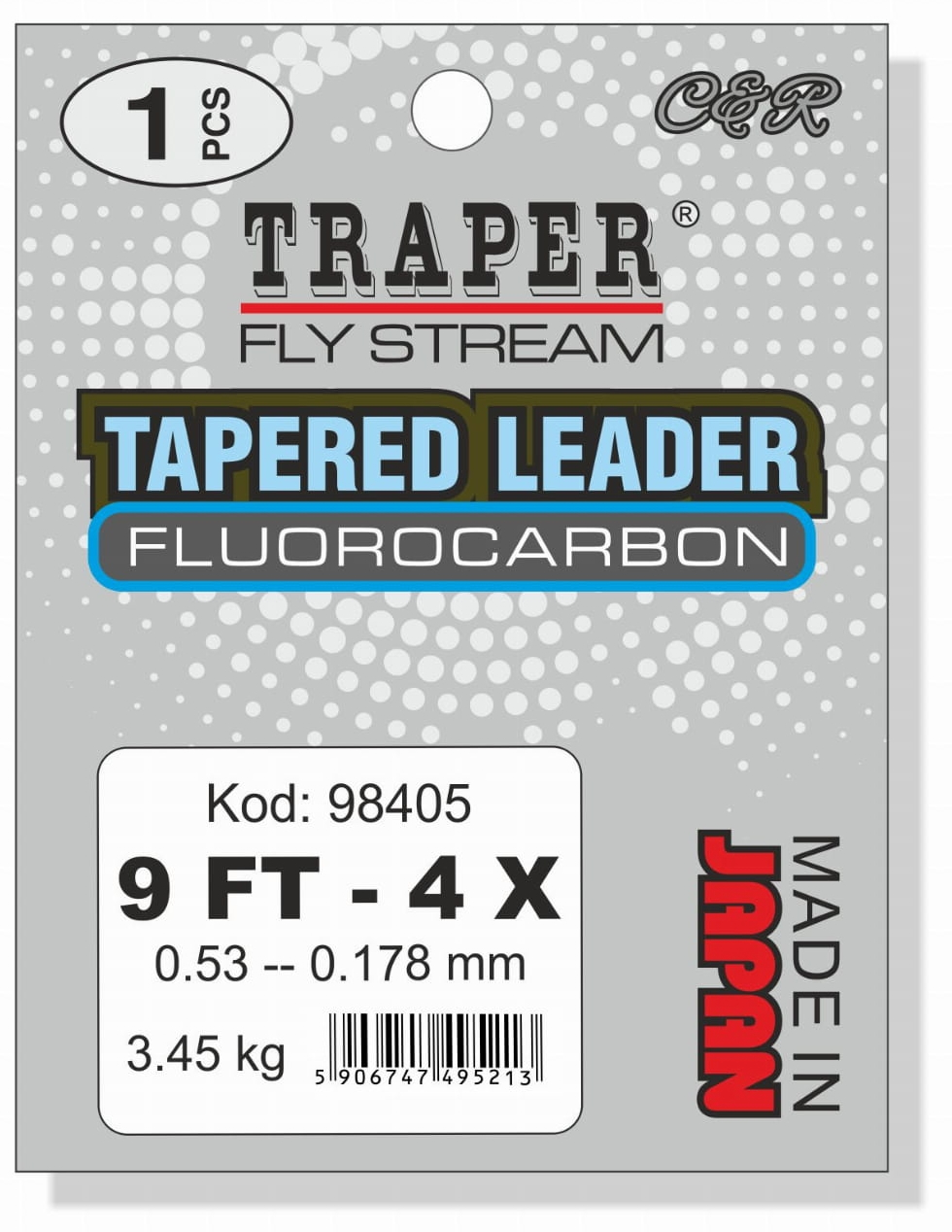 Traper Tapered leader Fluorocarbone 9 ft