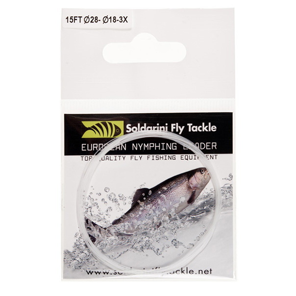 Soldarini Tapered Euronymph Leader mince 15 ft fluo white