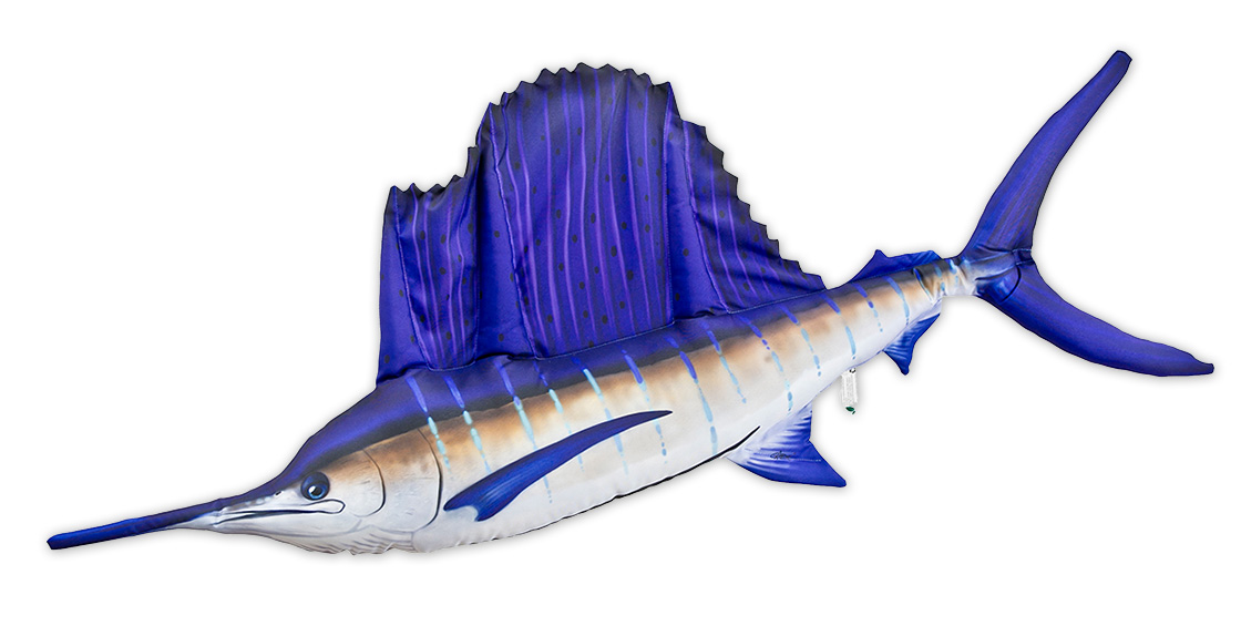 Coussin poisson doudou Sailfish 118cm