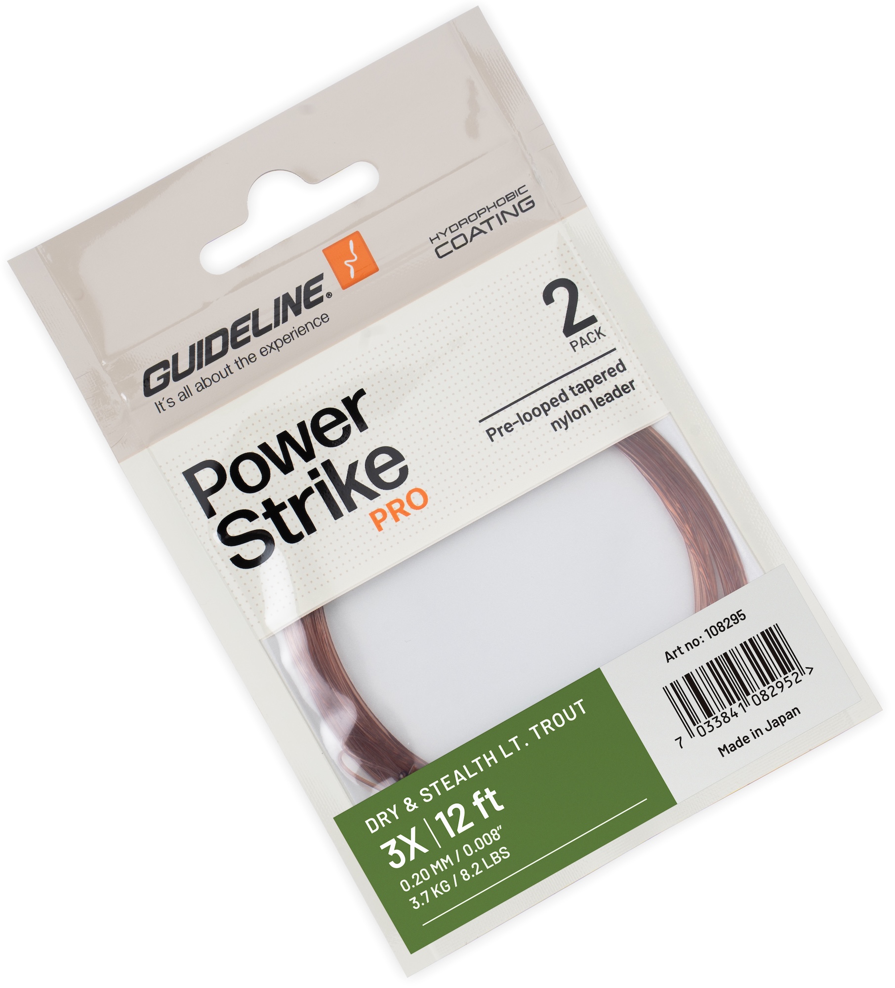 Guideline Dry & Stealth Light Trout 12 ft Tapered Leader Bas de ligne