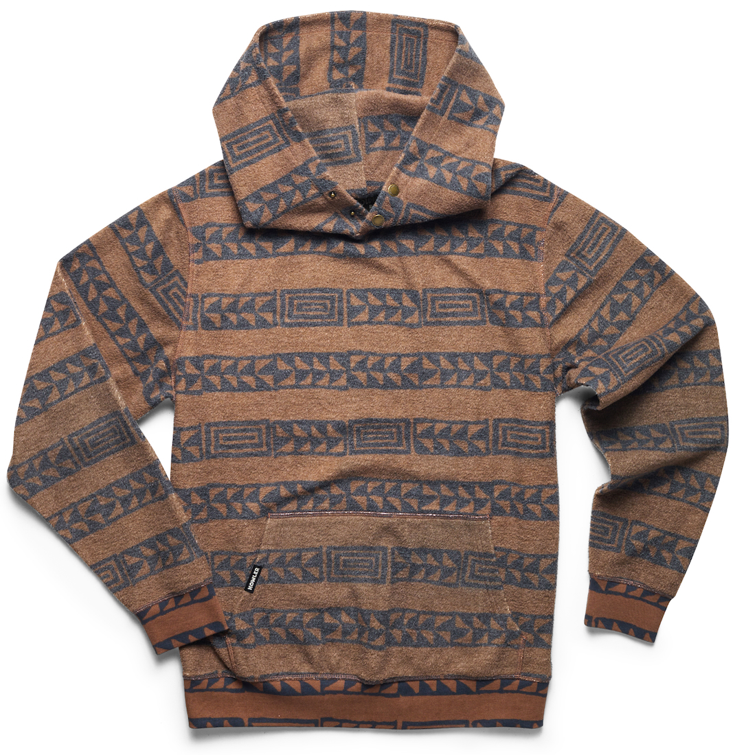 Howler Brothers Tajima sweat capuche - hanko rayé : mink brown