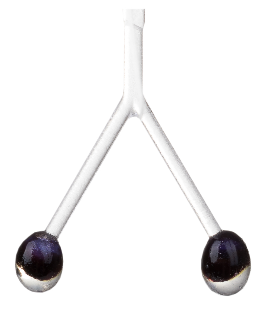 Binde-Beispiel: mit schwarzem Lack und einem Tropfen UV-Kleber