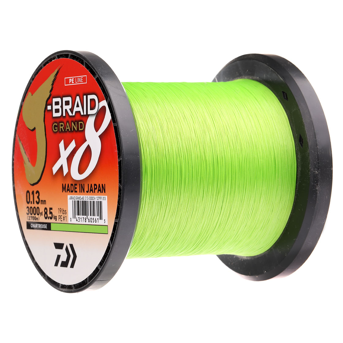 Daiwa J-Braid Grand X8E chartreuse 8 - tresse de fil de grande bobine