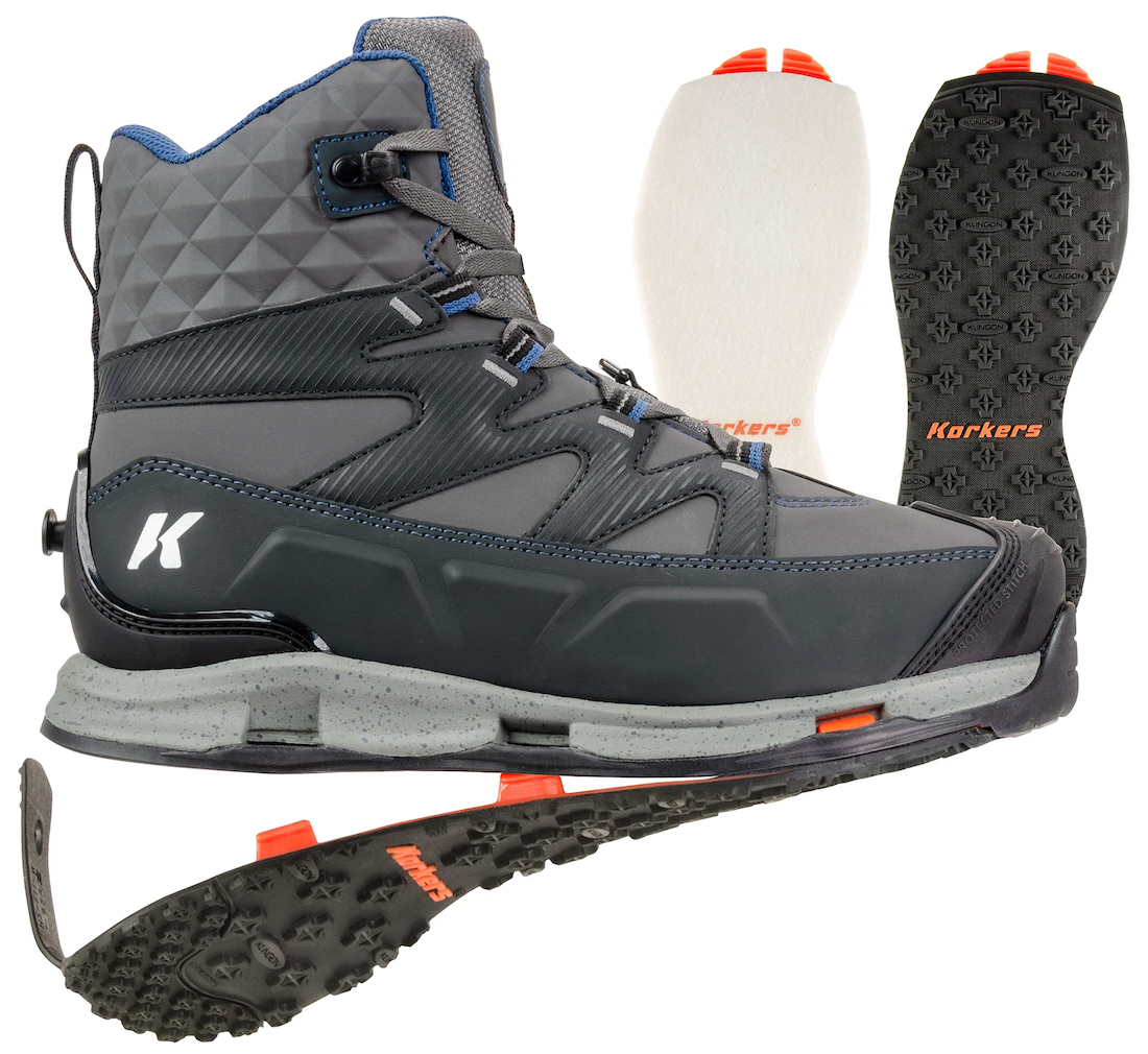 Korkers Bantam Lite chaussures de wading avec semelles interchangeables en feutre et caoutchouc