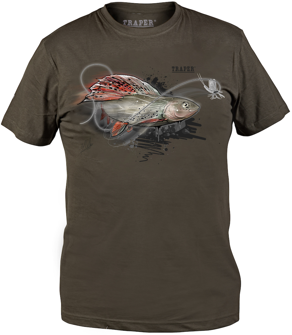 Traper Art T-Shirt Grayling ombre commune dark khaki