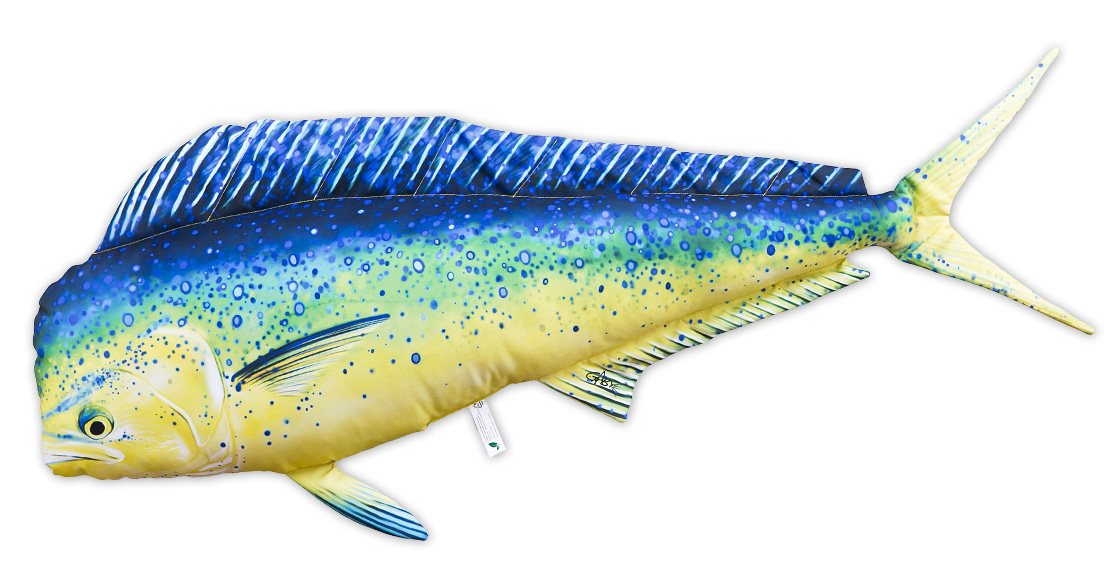 Coussin poisson doudou Mahi Mahi 115cm