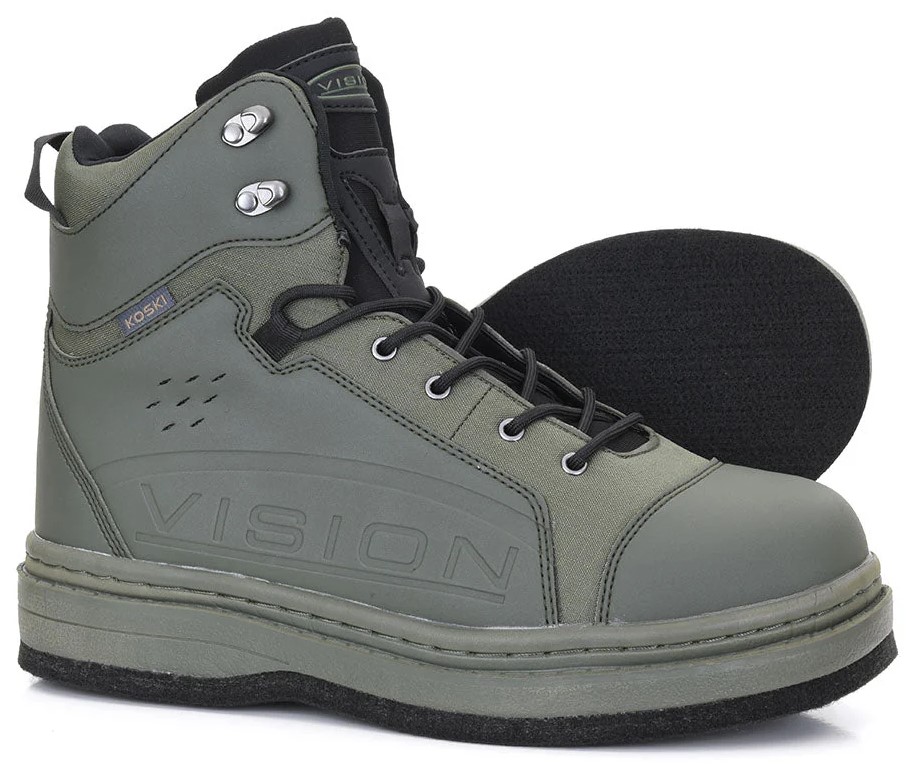 Vision KOSKI green chaussures de wading avec semelle en feutre
