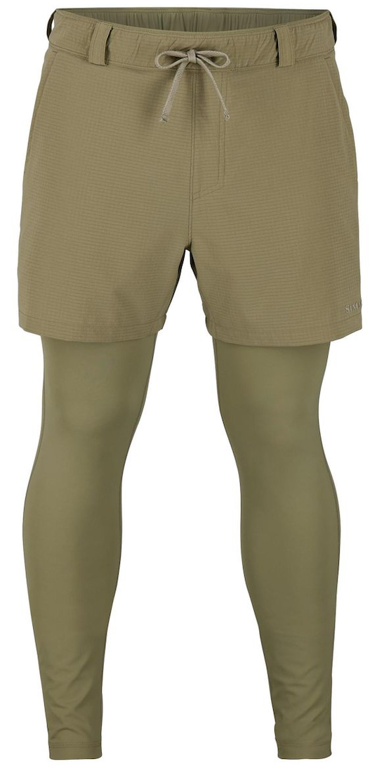 Simms Latitude BiComp Bottom Wetwading Shorts with integrated Tights UPF50 UV-Protection Bay Leaf